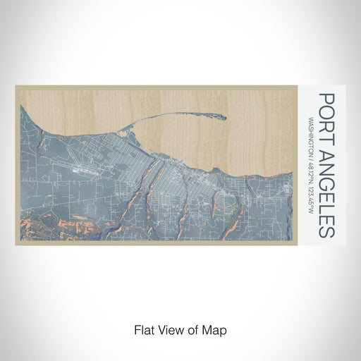 Rendered View of Port Angeles Washington Map on 17oz Stainless Steel Insulated Bottle with printed afternoon style map