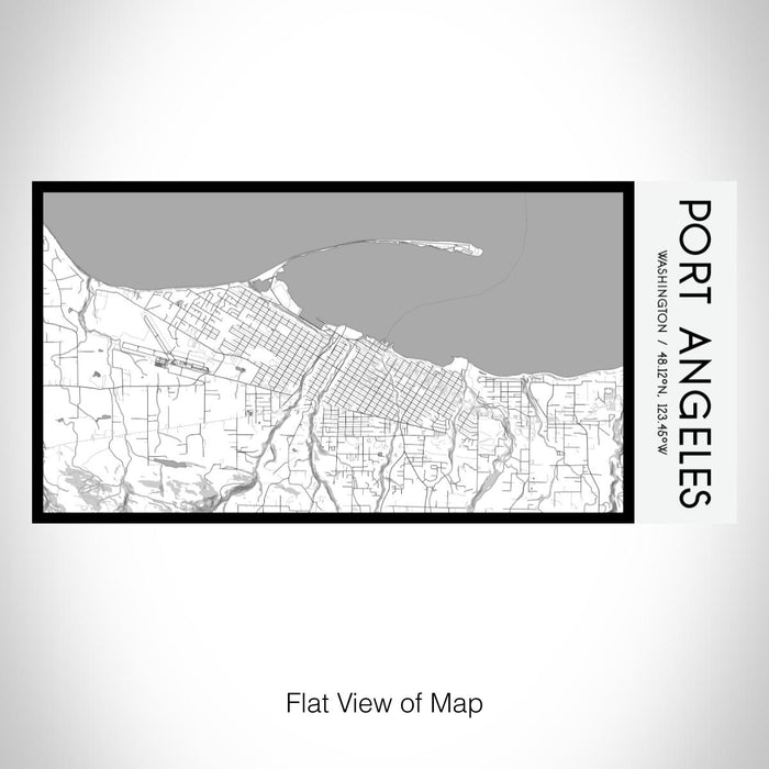 Rendered View of Port Angeles Washington Map on 17oz Stainless Steel Insulated Bottle with printed classic style map