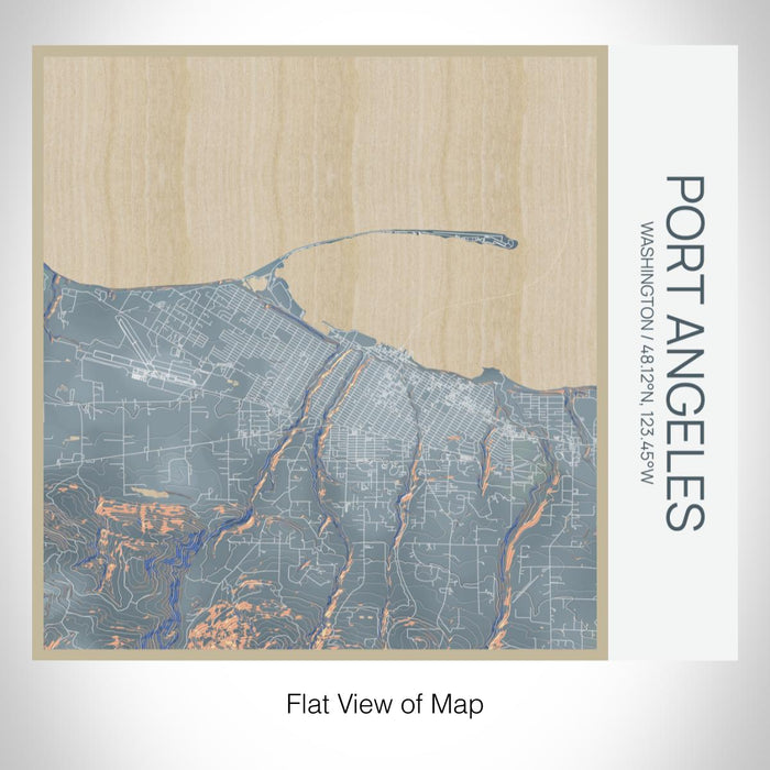 Rendered View of Port Angeles Washington Map on 17oz Stainless Steel Insulated Tumbler in Afternoon Map Style