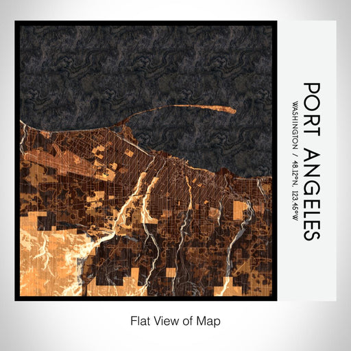 Rendered View of Port Angeles Washington Map on 17oz Stainless Steel Insulated Tumbler in Ember Map Style