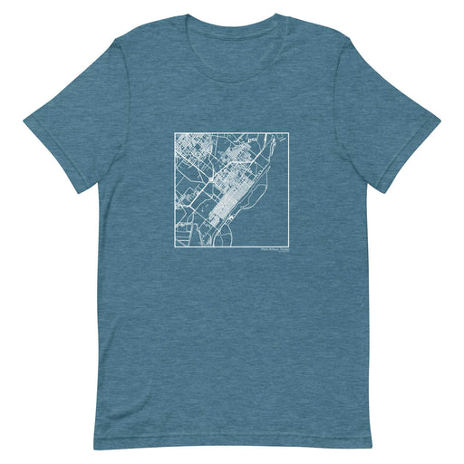 Port Arthur Texas  Map Unisex T-Shirt with City inscription in Heather Teal