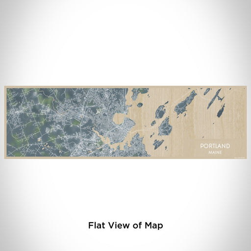 Flat View of Map Custom Portland Maine Map Enamel Mug in Afternoon
