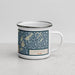 Right View Custom Portland Maine Map Enamel Mug in Woodblock