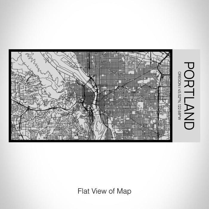 Rendered View of Portland Oregon Map on 17oz Stainless Steel Insulated Cola Bottle in Stainless