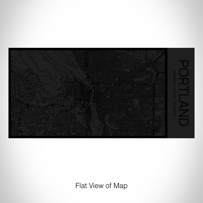 Rendered View of Portland Oregon Map on 17oz Stainless Steel Insulated Cola Bottle in Stainless in Matte Black