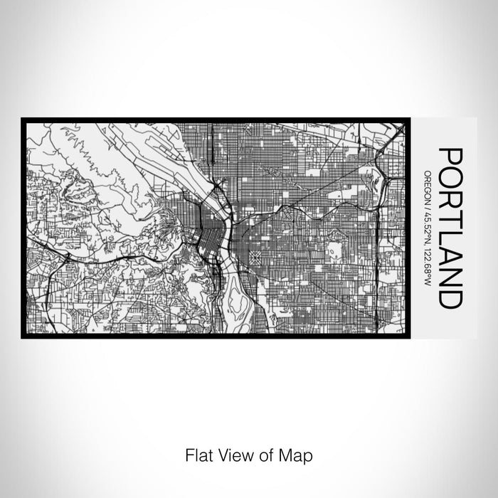 Rendered View of Portland Oregon Map on 17oz Stainless Steel Insulated Cola Bottle in Stainless in Matte White