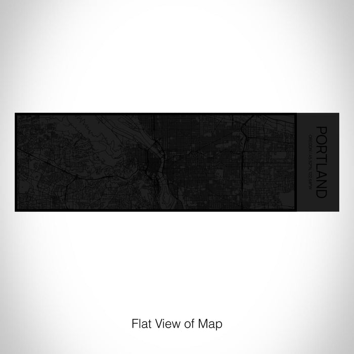 Rendered View of Portland Oregon Map on 10oz Stainless Steel Insulated Cup in Matte Black with Sliding Lid