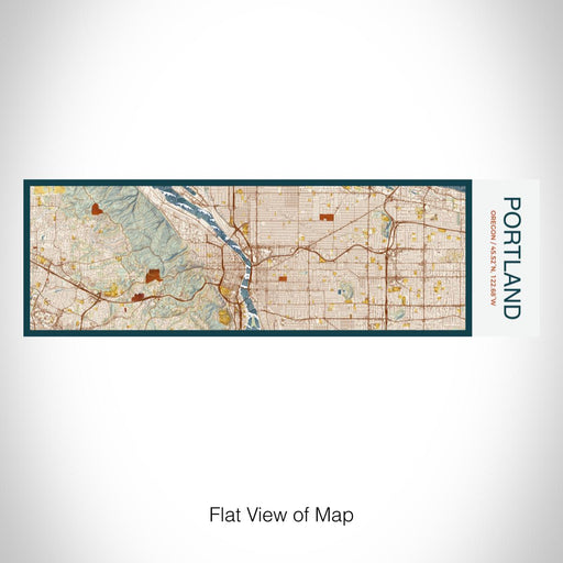 Rendered View of Portland Oregon Map on 10oz Stainless Steel Insulated Cup in Woodblock with Sliding Lid