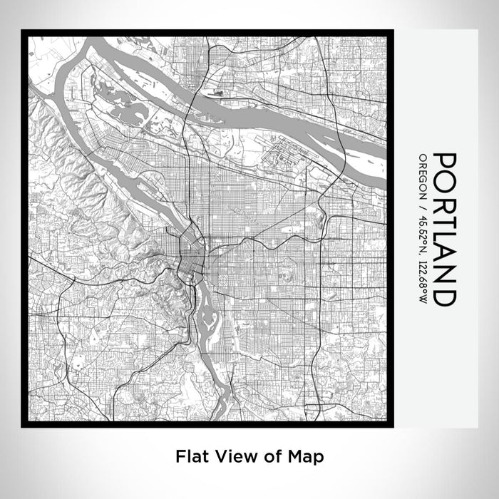 Rendered View of Portland Oregon Map on 17oz Stainless Steel Insulated Tumbler in Classic Map Style