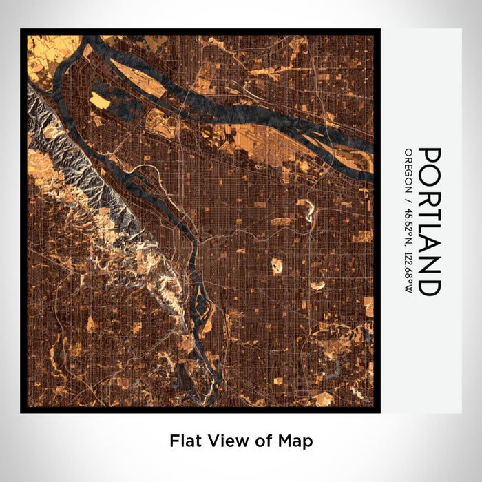 Rendered View of Portland Oregon Map on 17oz Stainless Steel Insulated Tumbler in Ember Map Style