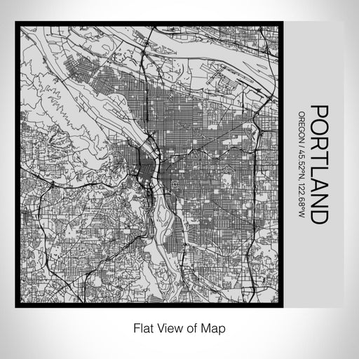 Rendered View of Portland Oregon Map on 17oz Stainless Steel Insulated Tumbler in Tactile Lines with Succulent in Background