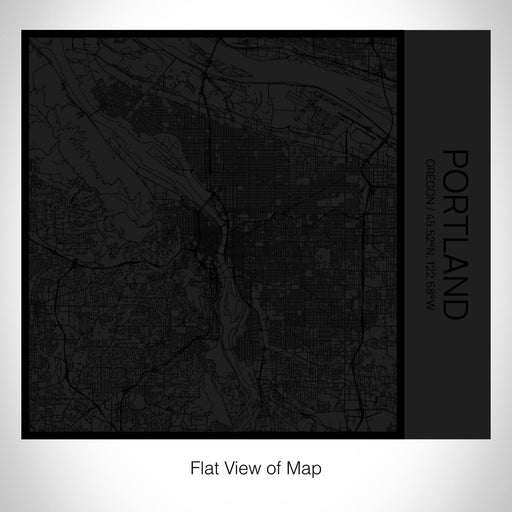 Rendered View of Portland Oregon Map on 17oz Stainless Steel Insulated Tumbler in Matte Black with Tactile Lines