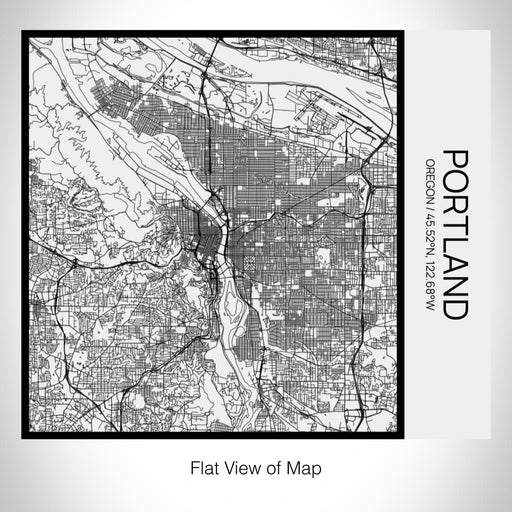 Rendered View of Portland Oregon Map on 17oz Stainless Steel Insulated Tumbler in Matte White with Tactile Lines