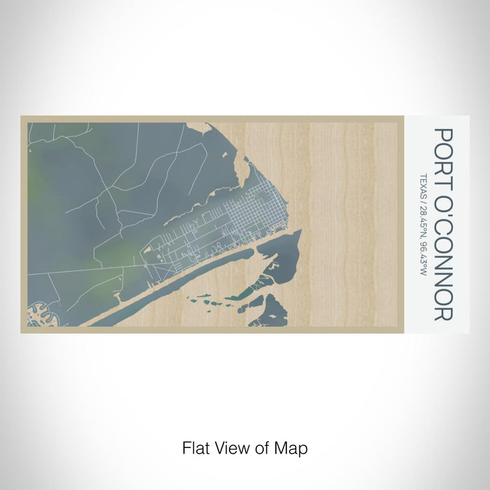 Rendered View of Port O'Connor Texas Map on 17oz Stainless Steel Insulated Bottle with printed afternoon style map