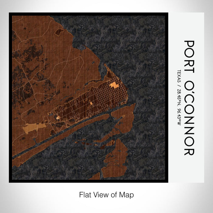 Rendered View of Port O'Connor Texas Map on 17oz Stainless Steel Insulated Tumbler in Ember Map Style