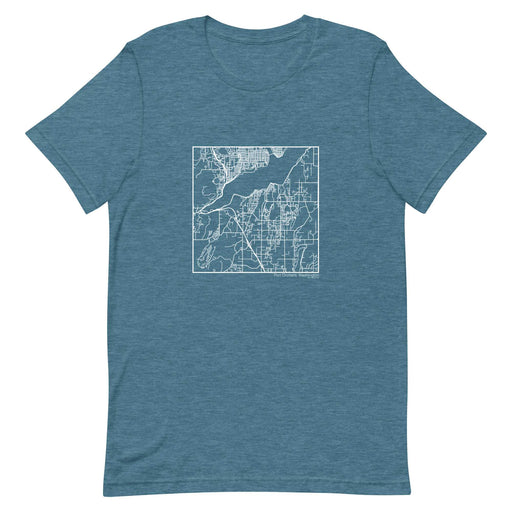 Port Orchard Washington  Map Unisex T-Shirt with City inscription in Heather Teal