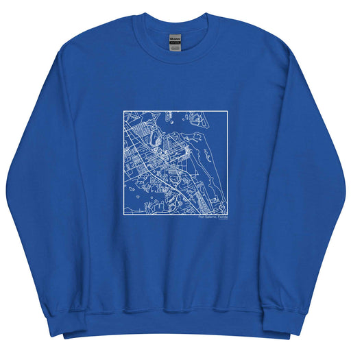 Port Salerno Florida  Map Unisex Crewneck Sweater with City inscription in Royal Blue