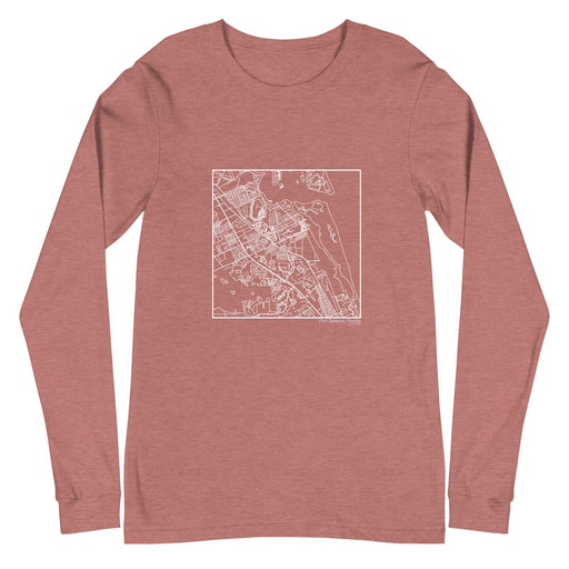Port Salerno Florida  Map Unisex Long-Sleeve T-shirt with City inscription in Heather Mauve