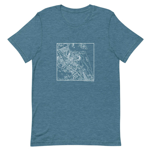 Port Salerno Florida  Map Unisex T-Shirt with City inscription in Heather Teal