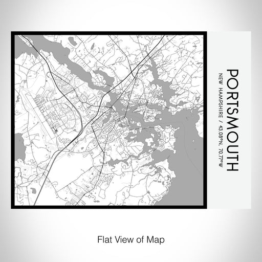 Rendered View of Portsmouth New Hampshire Map on 20oz Stainless Steel Insulated Bottle with Bamboo Top with printed classic style map