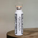 Portsmouth New Hampshire Custom City Map Inscription Coordinates on 20oz Stainless Steel Insulated Bottle with Bamboo Top in Matte White with printed Tactile Lines Map in Black