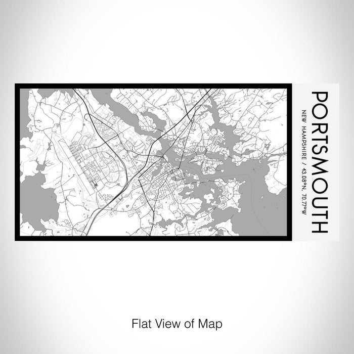 Rendered View of Portsmouth New Hampshire Map on 17oz Stainless Steel Insulated Bottle with printed classic style map