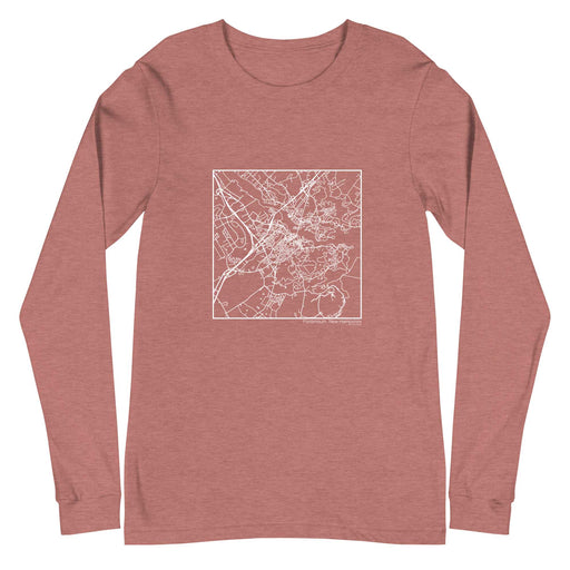 Portsmouth New Hampshire  Map Unisex Long-Sleeve T-shirt with City inscription in Heather Mauve