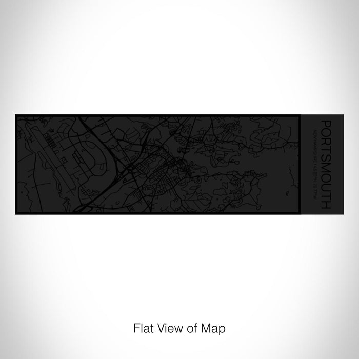 Rendered View of Portsmouth New Hampshire Map on 10oz Stainless Steel Insulated Cup in Matte Black with Sliding Lid