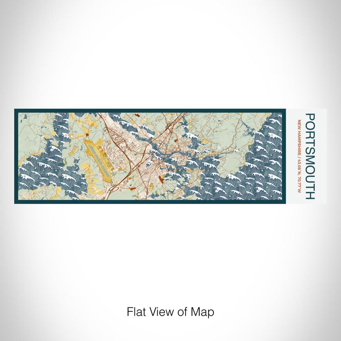 Rendered View of Portsmouth New Hampshire Map on 10oz Stainless Steel Insulated Cup in Woodblock with Sliding Lid