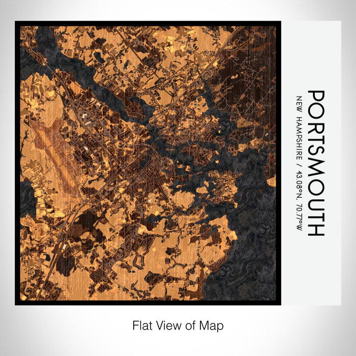 Rendered View of Portsmouth New Hampshire Map on 17oz Stainless Steel Insulated Tumbler in Ember Map Style
