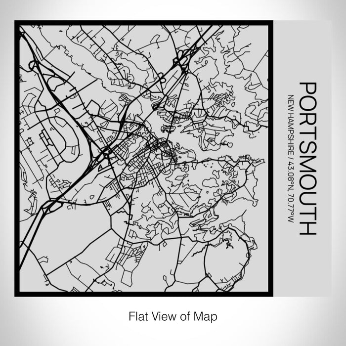 Rendered View of Portsmouth New Hampshire Map on 17oz Stainless Steel Insulated Tumbler in Tactile Lines with Succulent in Background