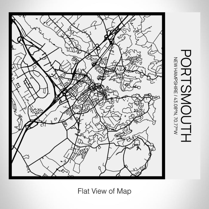 Rendered View of Portsmouth New Hampshire Map on 17oz Stainless Steel Insulated Tumbler in Matte White with Tactile Lines