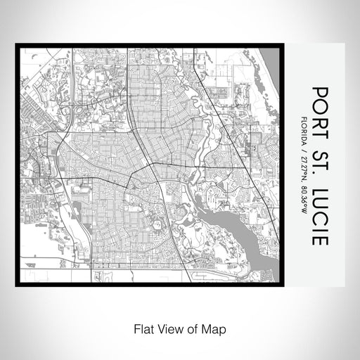 Rendered View of Port St. Lucie Florida Map on 20oz Stainless Steel Insulated Bottle with Bamboo Top with printed classic style map