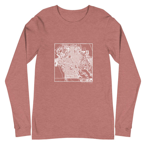 Port St. Lucie Florida  Map Unisex Long-Sleeve T-shirt with City inscription in Heather Mauve