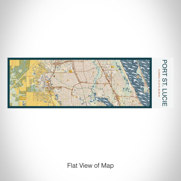 Rendered View of Port St. Lucie Florida Map on 10oz Stainless Steel Insulated Cup in Woodblock with Sliding Lid