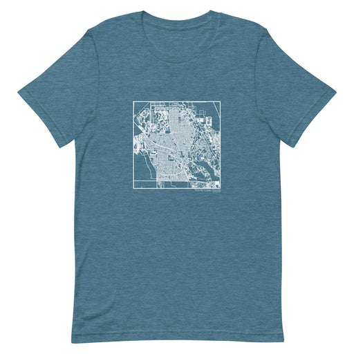 Port St. Lucie Florida  Map Unisex T-Shirt with City inscription in Heather Teal