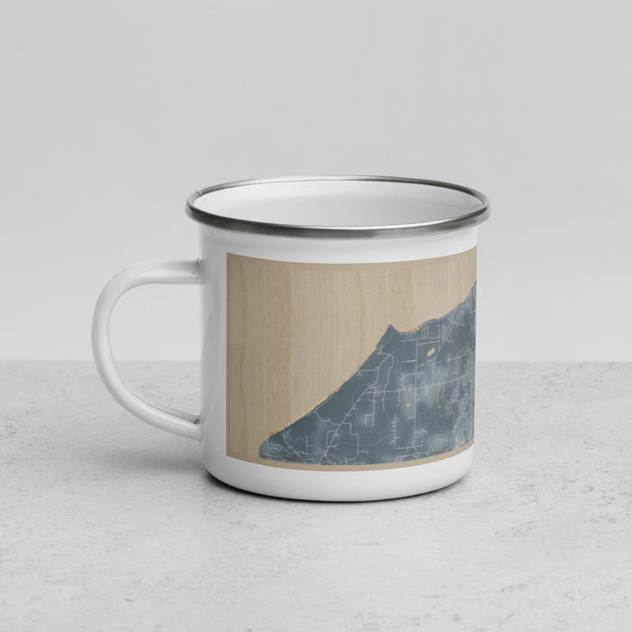 Left View Custom Port Townsend Washington Map Enamel Mug in Afternoon