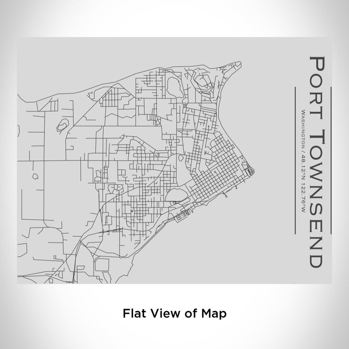 Rendered View of Port Townsend Washington Map Engraving on 20oz Stainless Steel Insulated Bottle with Bamboo Top