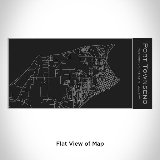 Rendered View of Port Townsend Washington Map Engraving on 17oz Stainless Steel Insulated Cola Bottle in Black