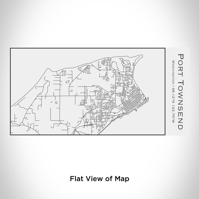 Rendered View of Port Townsend Washington Map Engraving on 17oz Stainless Steel Insulated Cola Bottle in White