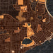 Port Townsend Washington Map Print in Ember Style Zoomed In Close Up Showing Details