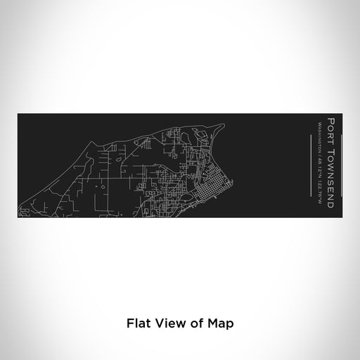 Rendered View of Port Townsend Washington Map Engraving on 10oz Stainless Steel Insulated Cup with Sliding Lid in Black