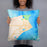 Person holding 18x18 Custom Port Townsend Washington Map Throw Pillow in Watercolor