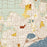 Port Townsend Washington Map Print in Woodblock Style Zoomed In Close Up Showing Details