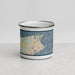 Front View Custom Port Townsend Washington Map Enamel Mug in Woodblock