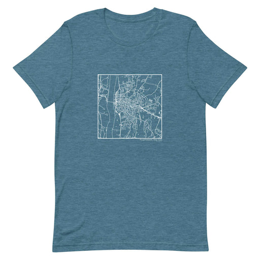 Poughkeepsie New York  Map Unisex T-Shirt with City inscription in Heather Teal