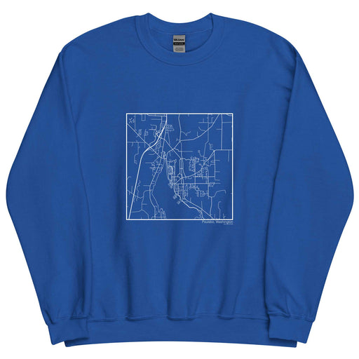 Poulsbo Washington  Map Unisex Crewneck Sweater with City inscription in Royal Blue