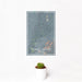 12x18 Powell Butte Oregon Map Print Portrait Orientation in Afternoon Style With Small Cactus Plant in White Planter