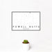 12x18 Powell Butte Oregon Map Print Landscape Orientation in Classic Style With Small Cactus Plant in White Planter