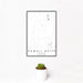 12x18 Powell Butte Oregon Map Print Portrait Orientation in Classic Style With Small Cactus Plant in White Planter